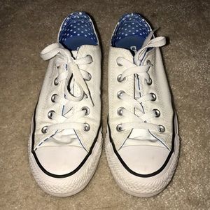 Converse white low-top sneakers